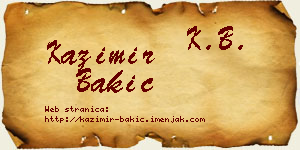 Kazimir Bakić vizit kartica